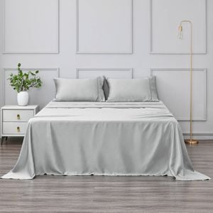 Dreamaker Matte satin sheet Set Grey - Single Bed