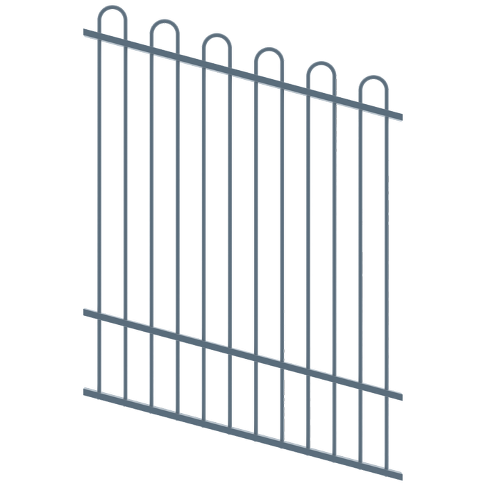 ProtectorAl 0350-1200W x 1500H Deep Ocean Loop Top Pool Fence Panel Raked Up to 15º