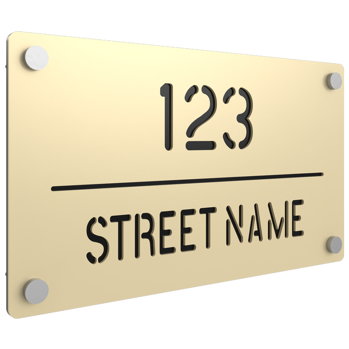 ProtectorAl 380 x 220mm Primrose Aluminium Cut Through Custom House Sign