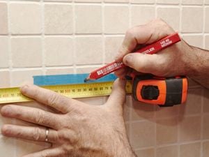 DIY Step Image - How to drill into tiles . Blob storage upload.