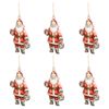 6PK Urban Santas Holding Presents Hanging Decoration 10cm Red/White Assorted