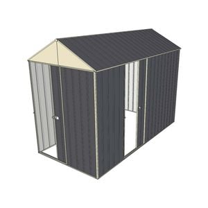 Build-a-Shed 1.5 x 3.0 x 2.3m Front Gable Dual Single Sliding Door Narrow Shed - Grey