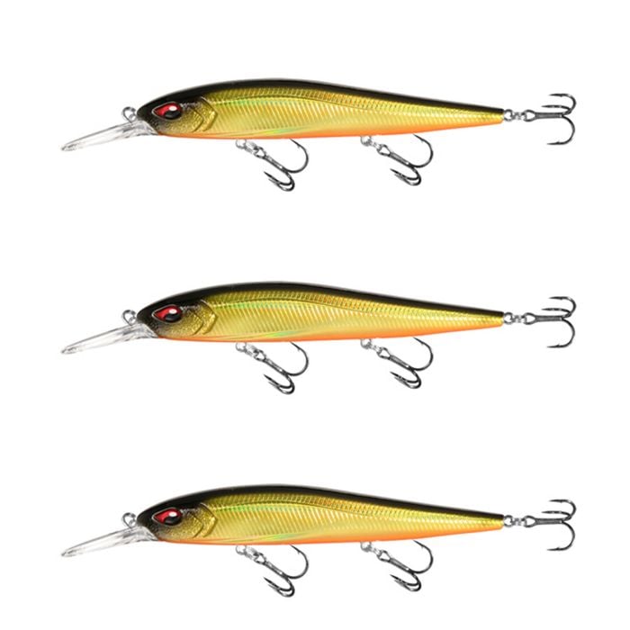 3x 13 Fishing 110mm Whipper Snapper Jerkbait Fishing Lures - Goldilocks