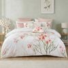 Bianca Petalyn White & Pink Floral Cotton Sateen Quilt Cover Set King