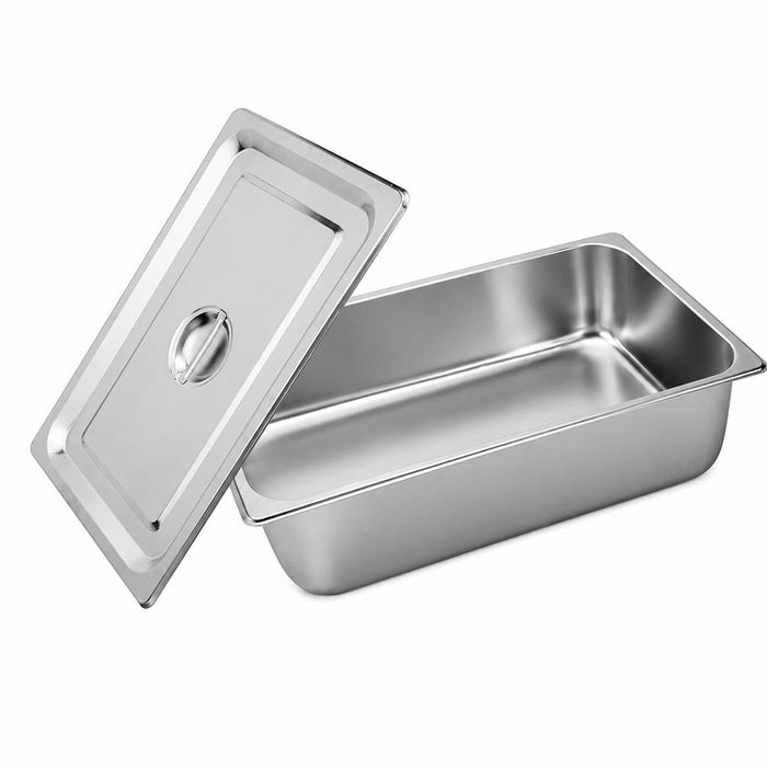 SOGA Stainless Steel Gastronorm Pan 1/1 150mm Deep with Lid