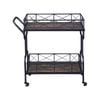 IHOMDEC Drink Trolley Wood and Metal Bar Carts Vintage Grey