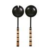 2pc Belle Plantation Salad Server 26cm Spoon/Fork Set - Black/Natural