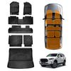 3d Floor Mats Boot Liner Set For Ldv D90 2017-2024 All Weather Heavy Duty Cargo Kick Mats Back Seat Protector Cover