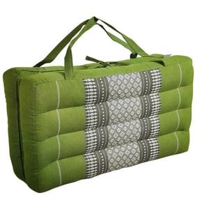 Handmade 2-fold Meditation Cushion - Thai Kapok Yoga Mat With Portable Handle