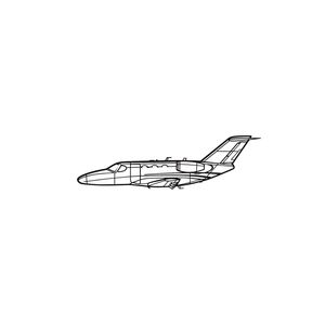 Ignite Laser Cessna Citation Mustang - Very Light Business Jet Silhouette Metal Wall Art Rustic Metal 23.6 inch - 60 cm
