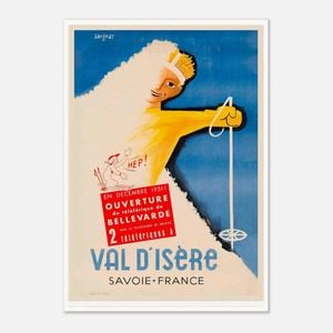 Galrie Vald'Isere Vintage Ski Poster from the Auvergne Rhone Alpes Region of France, Poster Only, A2 42 x 60cm (16 x 24inch)