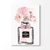Fashion Perfume Bottle with Flowers Print 100% Australian Made 150x100cm (Stretched Canvas)