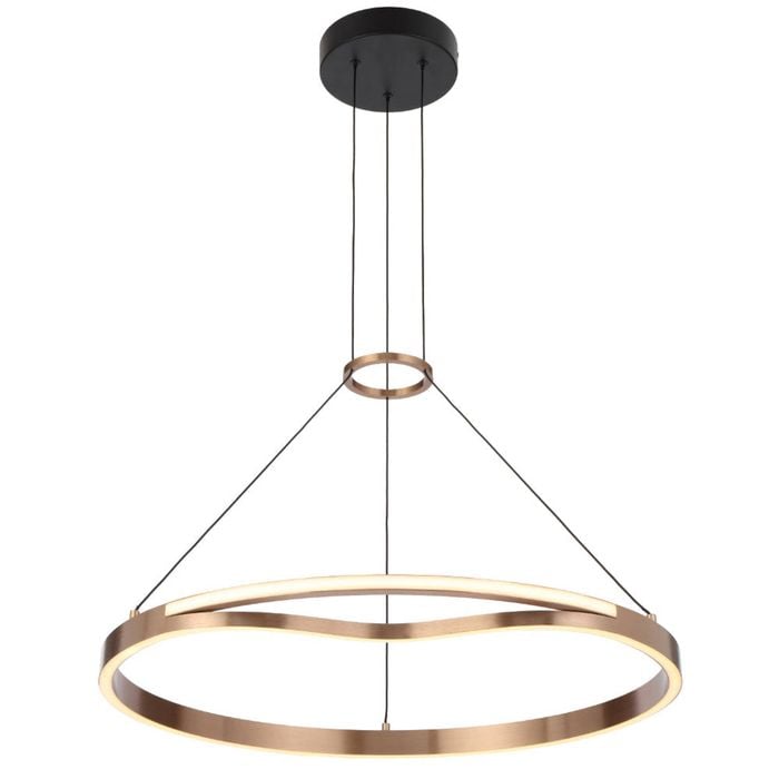 Telbix Ostrom Modern Pendant Hanging Lamp Light Aluminium Pvc Coffee Gold Satin