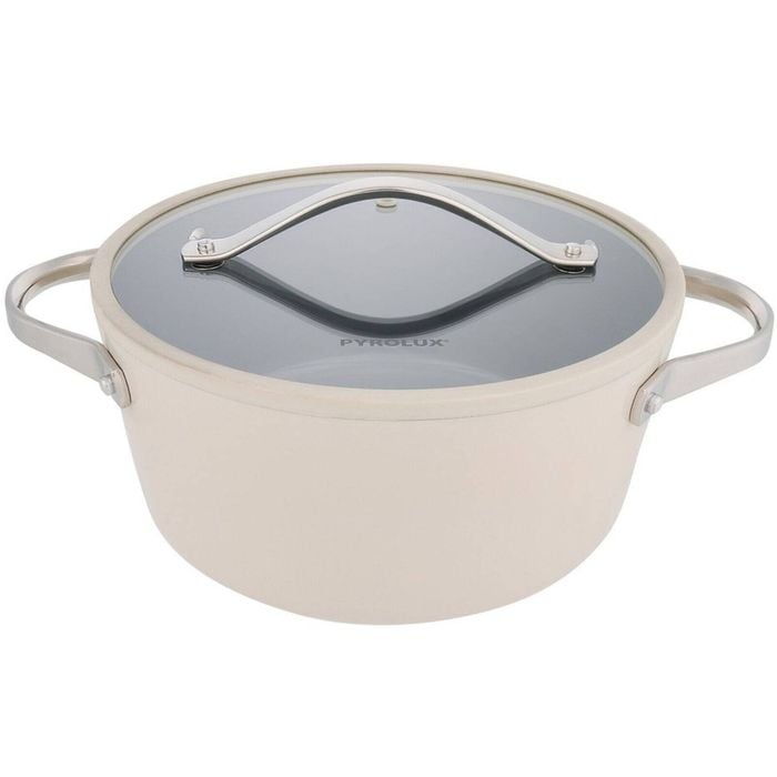 24cm Pyrolux NEXGEN Casserole 4.4L Ivory | Ceramic Non-Stick, Induction Base, Oven Safe