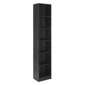 Belle Bookshelf 6 Tier Bookcase Shelving Unit 40cm Black