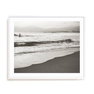 Artey | BW Surfer 2 - Framed Print - White Frame - 65 x 80cm