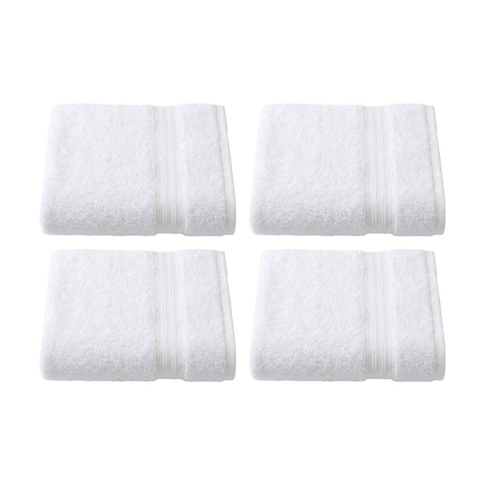 4PK Christy Sovereign Combed Cotton Hand Towel 650GSM Plush Absorbent White