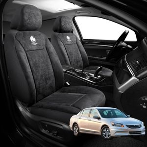 Australian Goose Edition Front Seat Covers for Honda Accord 2008 - 2012 (8th Gen) - Suede, Universal Fit - Black