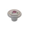 Sylvan Ceramic Knob White with Rose Pattern