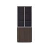 Modern Home CARTER Display Unit 2Door Bookcase 80cm(W)x40cm(D)x200cm(H)- Grey