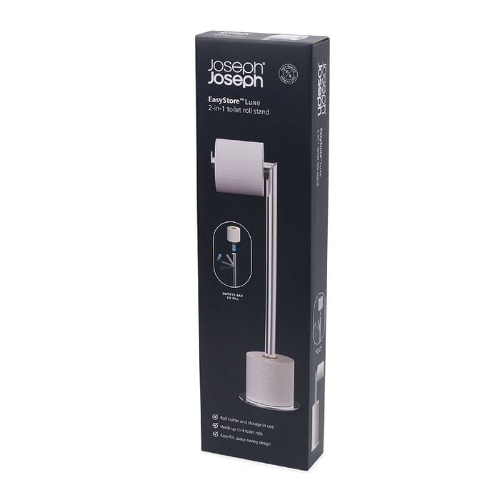 Joseph Joseph Easystore Luxe 2-In-1 Stainless-Steel Toilet Roll Stand