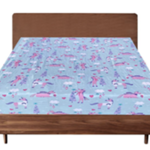 Queen Luxury 100% Cotton Flannelette Fitted Bed Sheet Authentic Flannel Sky Blue