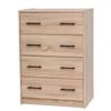 HelloFurniture Light Sonoma Oak Chest of 4 Drawers