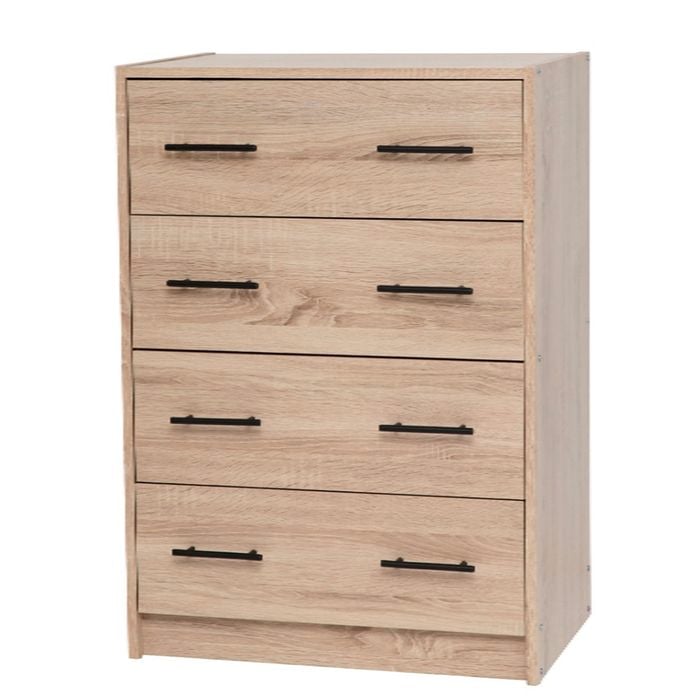 HelloFurniture Light Sonoma Oak Chest of 4 Drawers