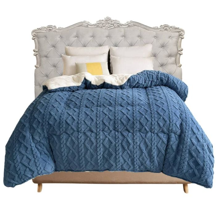 Anycozy Blue Cashmere Blanket Thick Warm Quilt Comforter 200x230cm 5kg