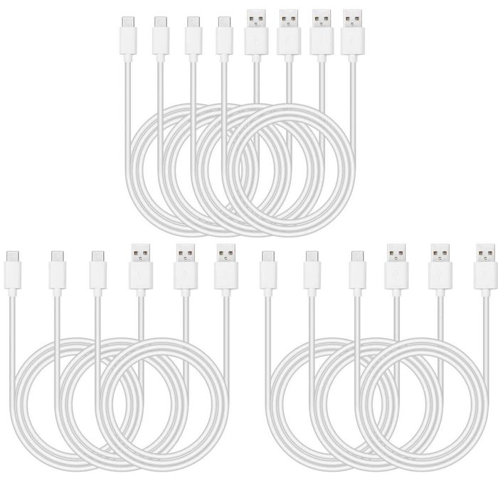 iWill 10 Pack 1m Data Sync Charger Charging USB Type C Phone Tablet Cable Cord Bulk White TPE Plastic