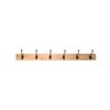 Adoored 6 Black Hooks On Bamboo Board Deco Hook Rack
