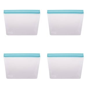 4PK Appetito Reusable Fridge/Freezer Stand-Up Bag 6 Cup/1.5L Blue