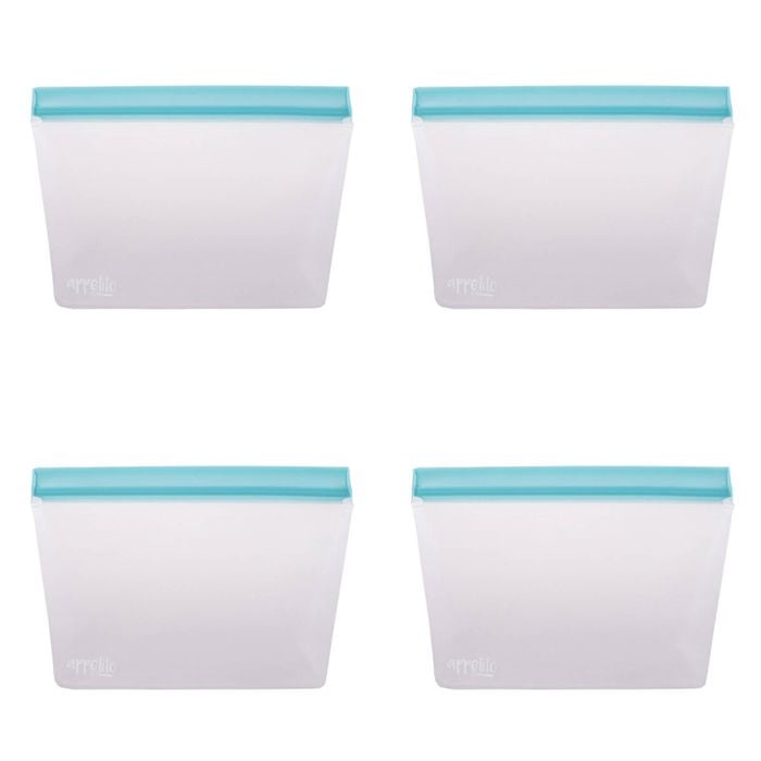 4PK Appetito Reusable Fridge/Freezer Stand-Up Bag 6 Cup/1.5L Blue