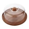 Evelin Cake Platter And Cover Set Wood Look Serving Stand 300x110mm Kitchenware Food Display