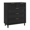Quincy Tallboy Dresser Chest 5 drawers black