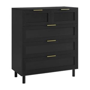 Quincy Tallboy Dresser Chest 5 drawers black