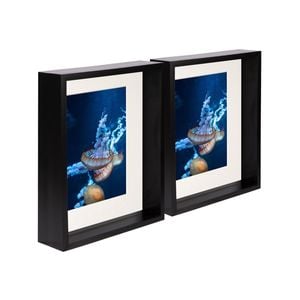 Nicola Spring 8" x 10" Black 3D Deep Box Photo Frames - 5" x 7" Mount - Pack of 5