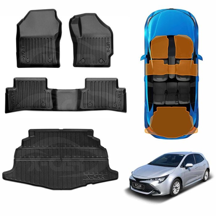 3D Floor Mats Boot Liner for Toyota Corolla Hatchback ZR Hybrid 2018-Onwards Cargo Trunk Luggage