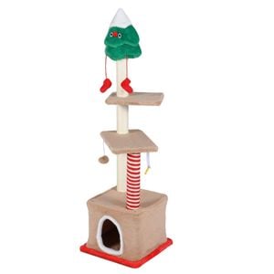 Costway Christmas Cat Tree Tower Pet Condo Sisal Scratching Post
