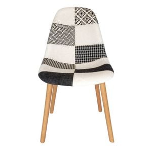 SK Designer Living | Replica Eames DSW Hal Inspired Chair | Fabric & Natural - Multicoloured V3