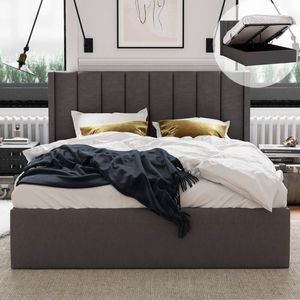 Emilie King Charcoal Gas Lift Storage Bed Frame