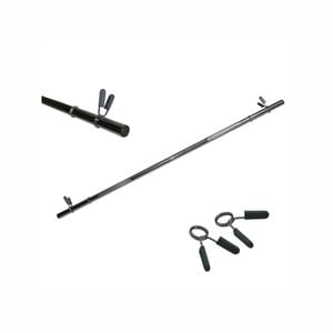 140cm - 28mm Diameter Hollow Barbell Bar With 2 Spring Collars - Max Load 70kg