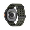 Rugged Breathable Sport Band Soft Silicone Waterproof For Samsung Galaxy Watch Ultra 47mm - Green