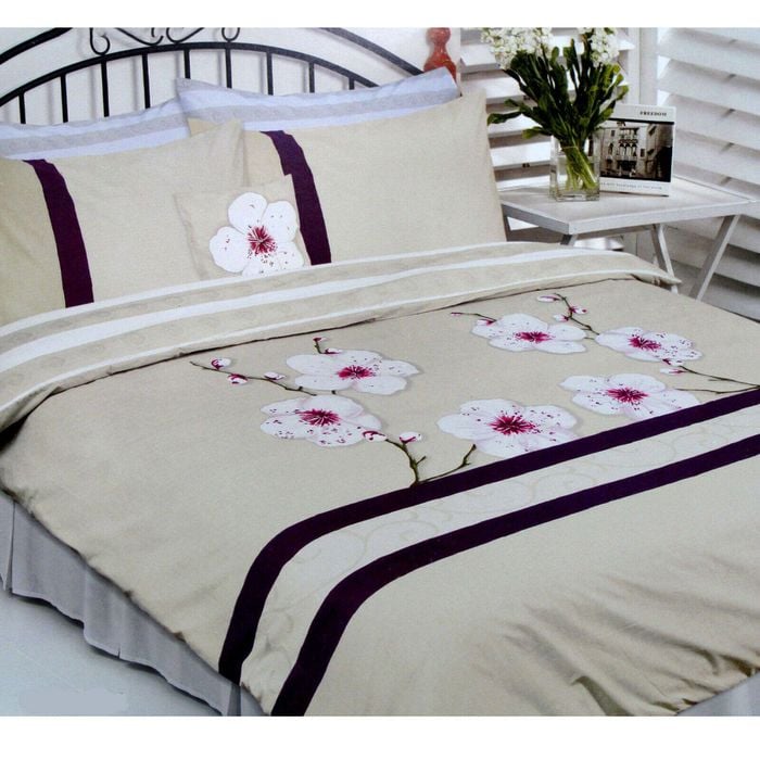 225TC Cherry Blossom Quilt Cover Set Double