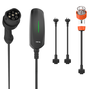 DETA 2.4KW/3.7KW/7KW 3-in-1 Portable EV Charger With 5m Cable IP65 Weather Resistance