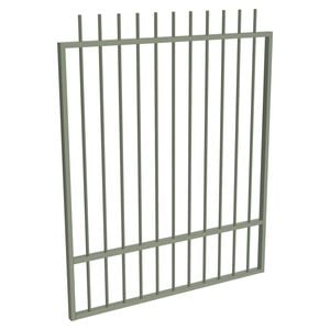 ProtectorAl 800 - 1200 x 1500mm Pale Eucalypt Aluminium Picket Top Pool Gate With Mid Rail