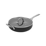 Gourmet Kitchen Meteore Non-Stick Deep Frypan with Flat Lid and Helper 30cm