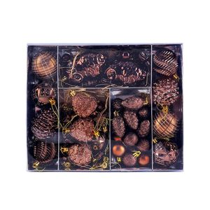 Catzon 73 Pcs Vintage Christmas Ornaments Brown Copper Assorted Hanging Balls for Xmas Decor