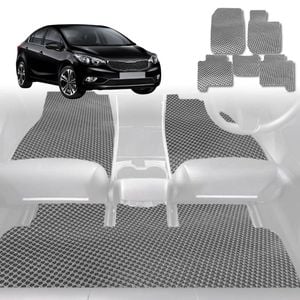 6D Diamond Car Floor Mats for Kia Cerato 2013-2018-Full Set-Grey-Outback GT