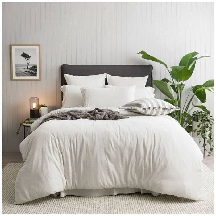 Renee Taylor Comfort T’s Organic Cotton Jersey Quilt Cover Set Ecru Double